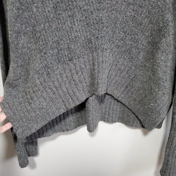 ANTHROPOLOGIE Moth Fireside Turtleneck Sweater Wool Blend Grey Women's Small - Picture 7 of 13